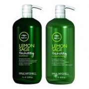 Paul Mitchell Tea Tree Lemon Sage Thickening Shampoo and Conditioner Liter Duo Set w/ Pumps