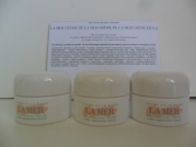 La Mer Skincare Set of 3 Pieces:The Moisturizing Cream .11 oz / 3.5 ml. Fresh Brand New UnBoxed. Deluxe Travel Size.