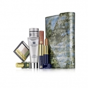 Estee Lauder 2013 7 Pieces Re-Nutriv Makeup Skincare Gift Set with Metailic Faux-Snakeskin Clutch Cosmetic Bag