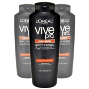 L'Oreal Paris Vive Pro for Men 2-in-1 Daily Thickening Shampoo and Conditioner, Fine/Thinning Hair, 13-Fluid Ounce,3-pack
