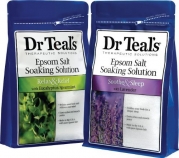 Dr. Teals Epsom Salt Soaking Solution Bundle - 1 Relax & Relief Eucalyptus Spearmint 3lbs and 1 Sooth & Sleep Lavender 3lbs