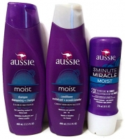 Aussie Moist Shampoo and Conditioner, 13.5 Ounce Each, Plus 3 Minute Miracle Moist, 8 Ounce