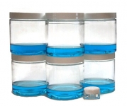 Clear 8 oz Plastic Jar White Lid 6 pk with Balm Jar