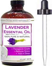 BEST Lavender Oil - 100 % NATURAL Premium Quality Bulgarian Huge 4 oz with Dropper - Lavender Essential Oil Uses, Treats Stress, Anxiety, and Depression - Lavender Oil Benefits, Ideal for Massages, Aromatherapy, Sleep Aid, Alleviating Headaches, and Migra