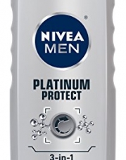 NIVEA MEN Platinum Protect 3-in-1 Deodorizing Body Wash Shower Gel 3-in-1, 16.9 oz Bottle