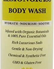 Lemongrass Body Wash (or Shower Gel)- 14 fl oz- made with organic ingredients and 100% pure essential oils