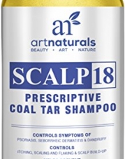 Art Naturals Scalp18 Coal Tar Therapeutic Anti Dandruff Shampoo 16 oz - Helps clear symptoms of Psoriasis, Eczema, Itchy Scalp & Dandruff - Made in USA with Natural & Organic Ingredients-Sulfate Free