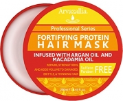 Fortifying Protein Hair Mask and Deep Conditioner with Argan Oil and Macadamia Oil By Arvazallia - Hair Repair Treatment for Damaged , Brittle , or Thinning Hair - Promotes Natural Hair Growth