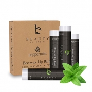 LIP BALM Peppermint (4 pack) - With Natural Beeswax Lip Care with Coconut Oil & Vitamin E To Repair Dry, Cracked and Chapped Lips - Made in the USA by Beauty by Earth