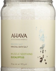 AHAVA Deadsea Salt Mineral Bath Salt, Muscle Soothing Eucalyptus, 32 oz.